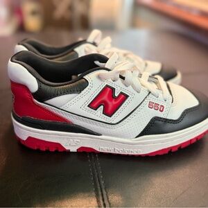 New Balance 550 sneakers in the White Team Red colorway  Unisex Kids Size 4.5